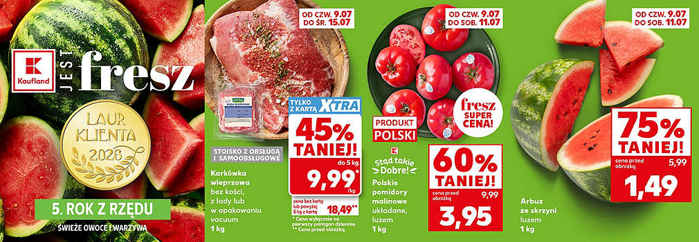 karkówka, pomidory i arbuz