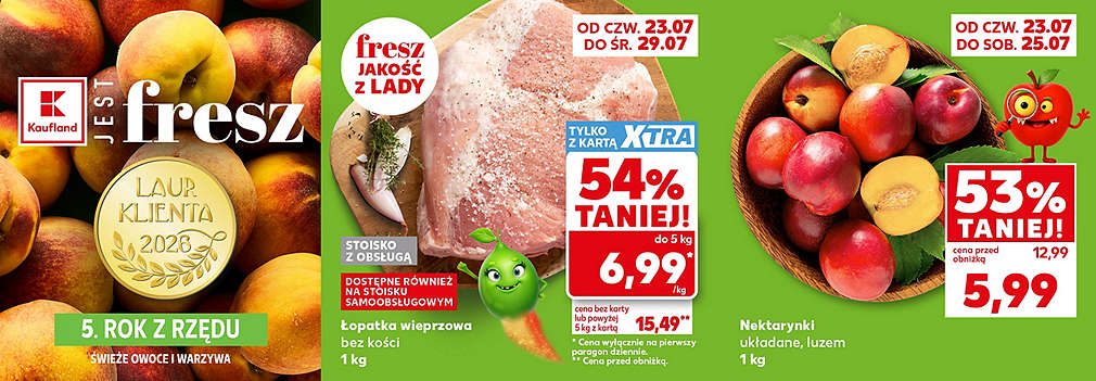 wieprzowina świeża i nektarynki