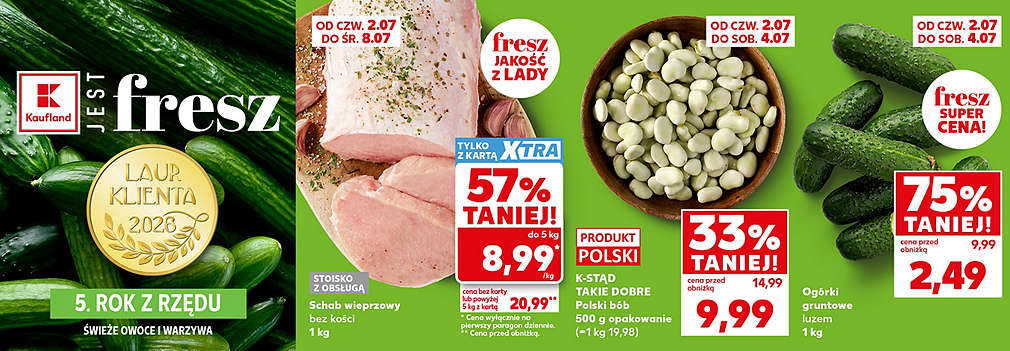 schab, bób, ogórki