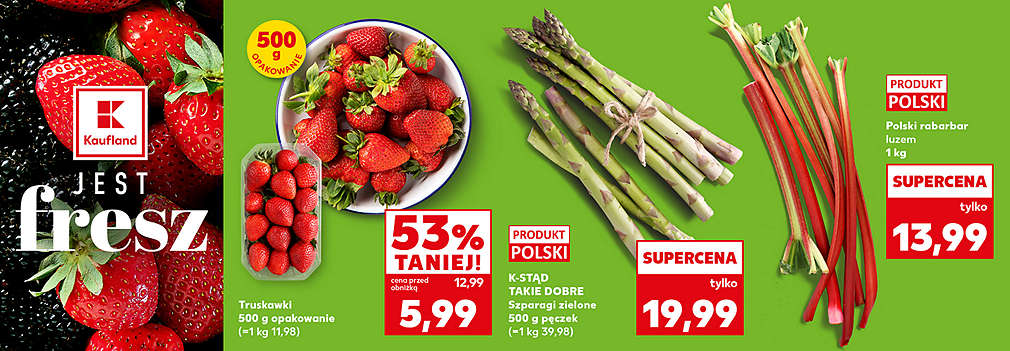 truskawki, szparagi i rabarbar