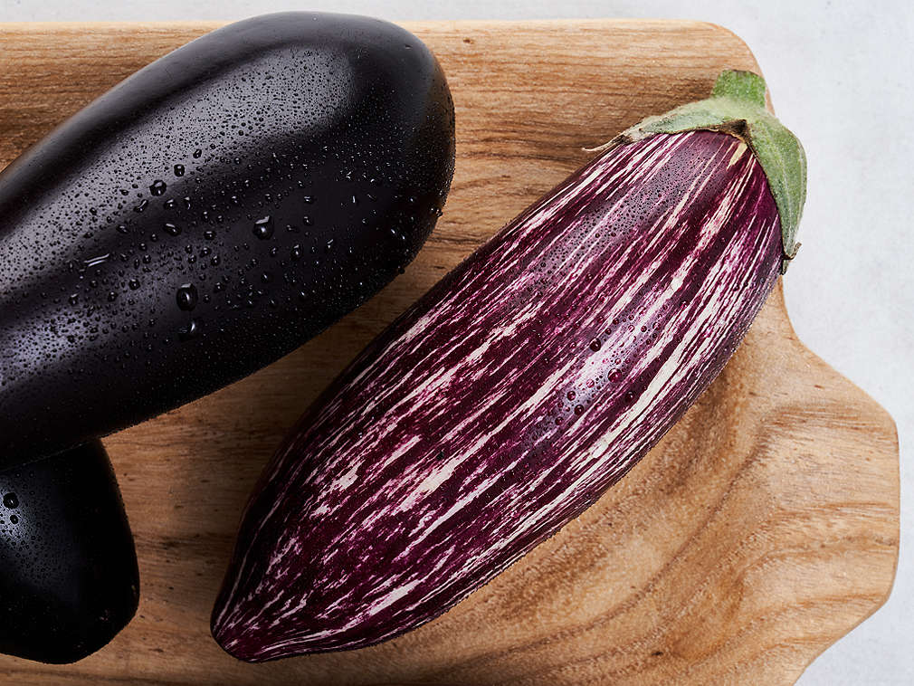 Svježi patlidžan u detaljnom prikazu