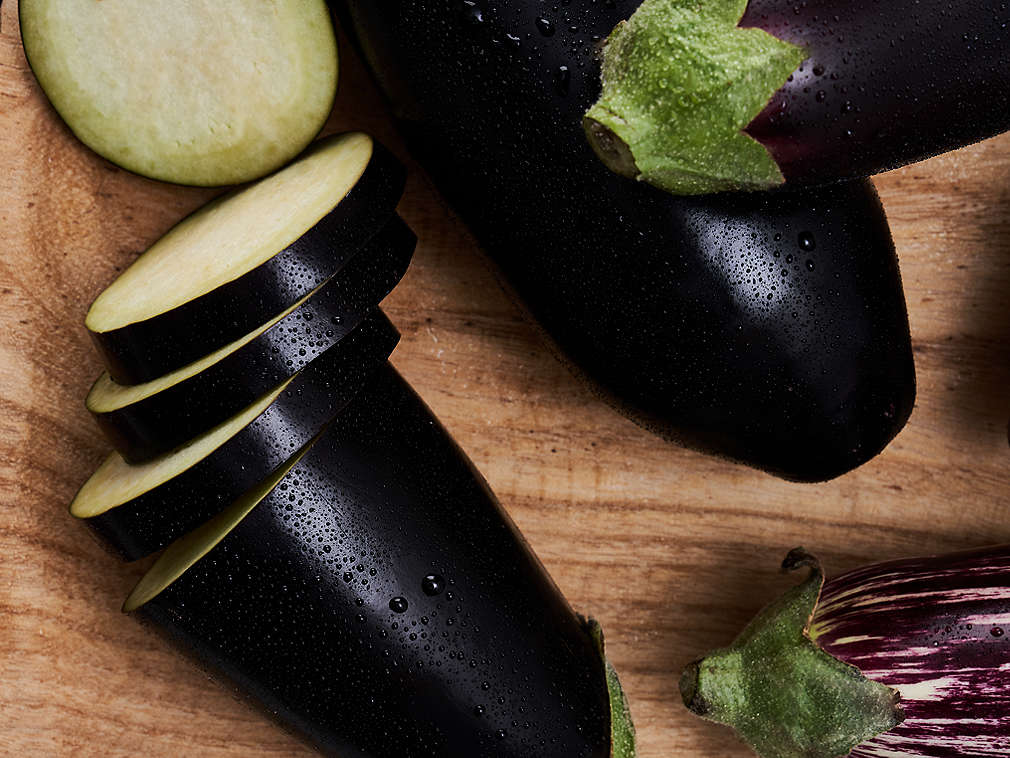 Svježi patlidžan u detaljnom prikazu