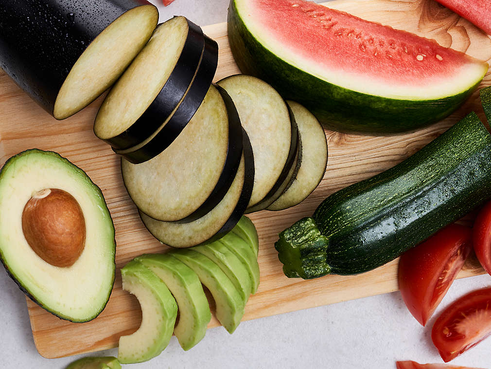 Пресни плодни зеленчуци в близък план