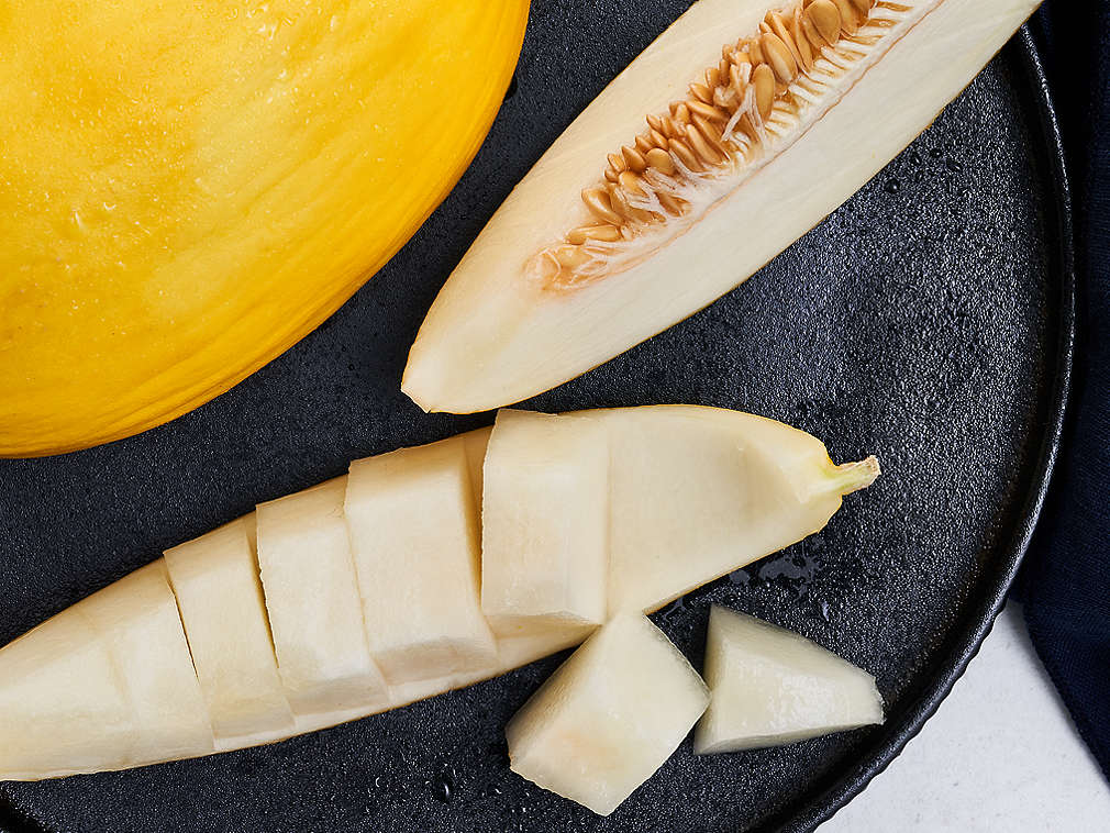 Pepene galben Honeydew proaspăt în detaliu