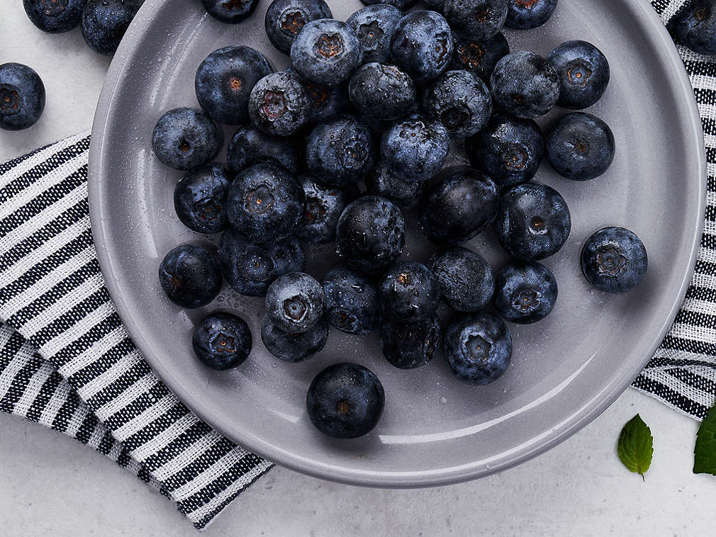 Frische Heidelbeeren in der Detailansicht