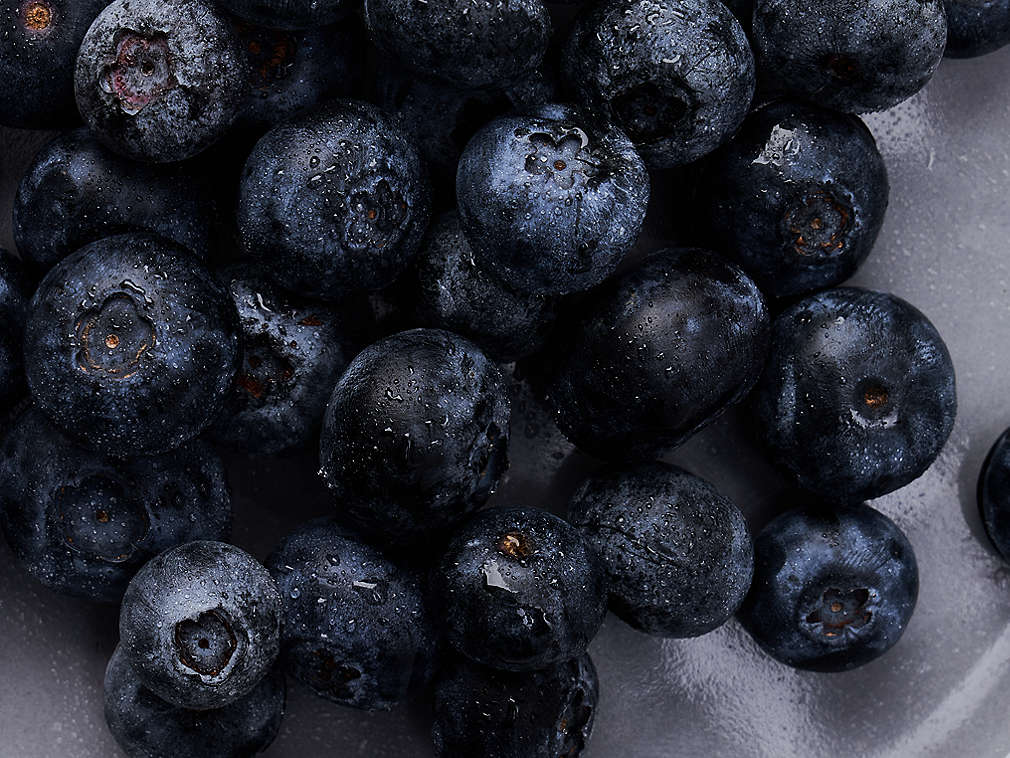 Frische Heidelbeeren in der Detailansicht