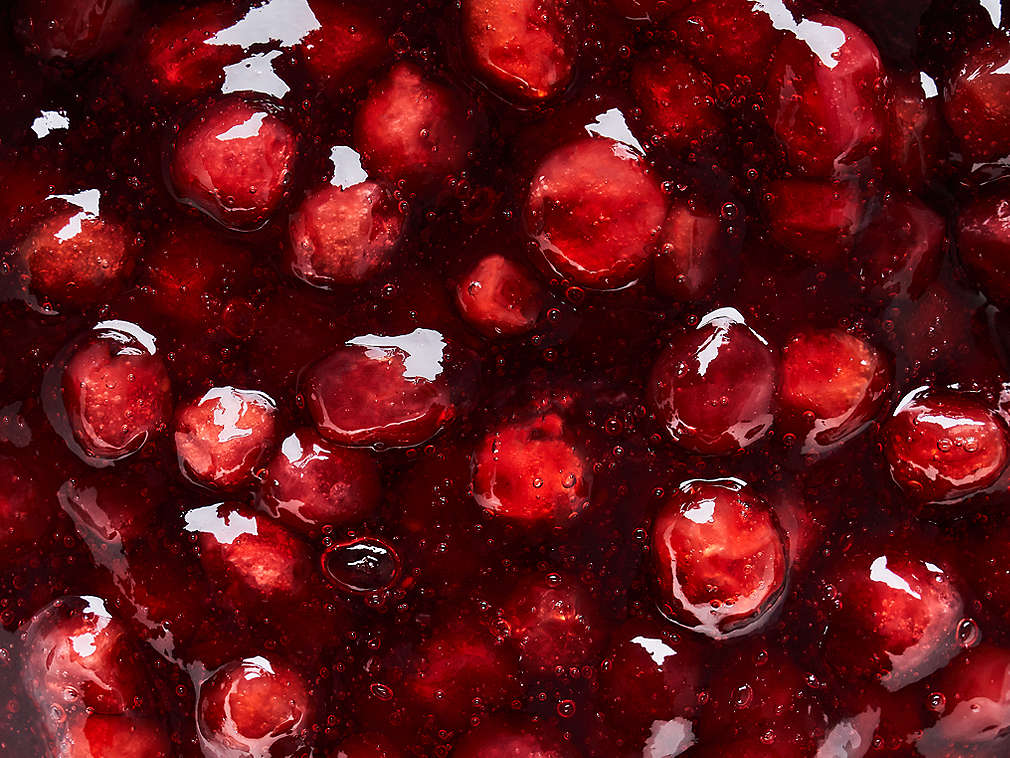 Свежая брусника, подробный вид