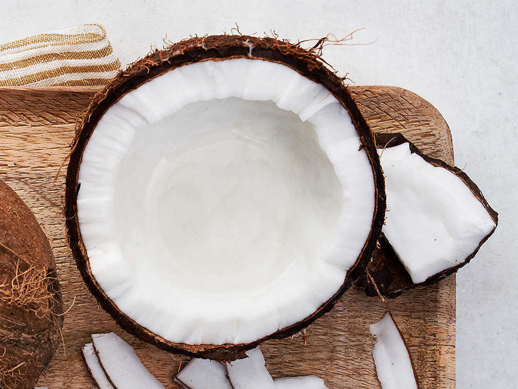 Świeży kokos w widoku szczegółowym