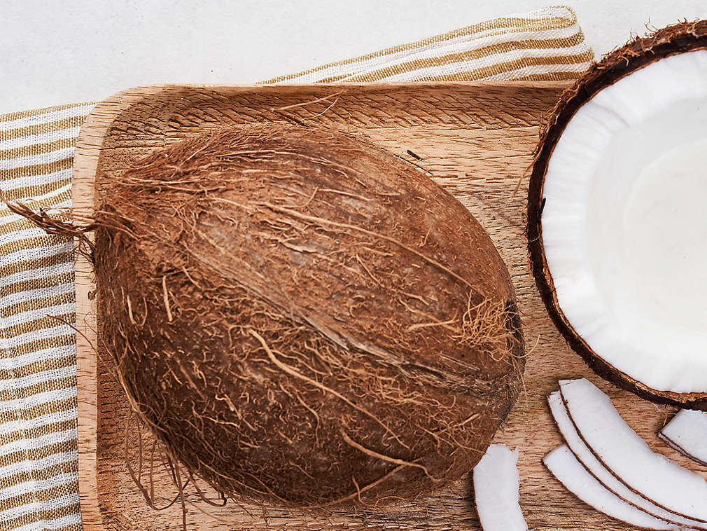 Świeży kokos w widoku szczegółowym