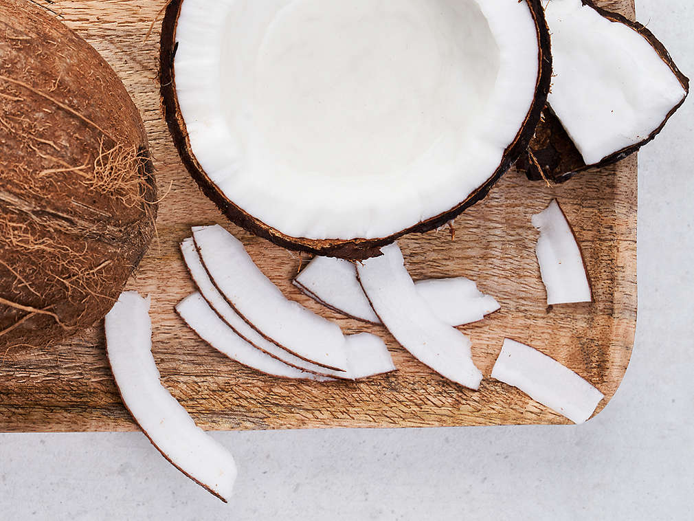 Świeży kokos w widoku szczegółowym
