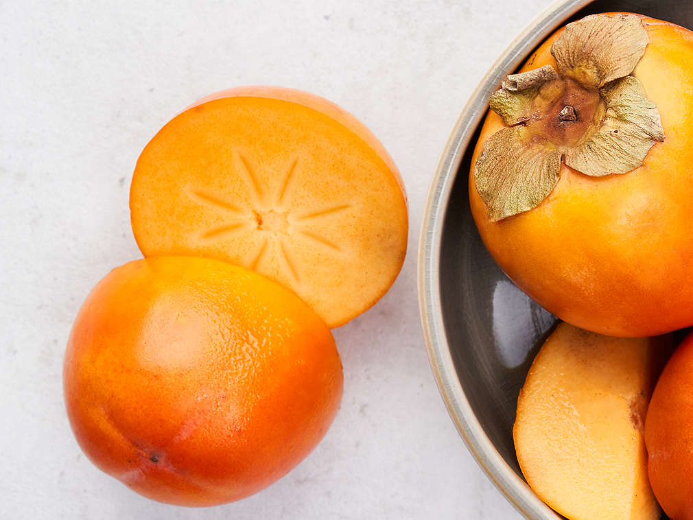 Frische Kaki in der Detailansicht