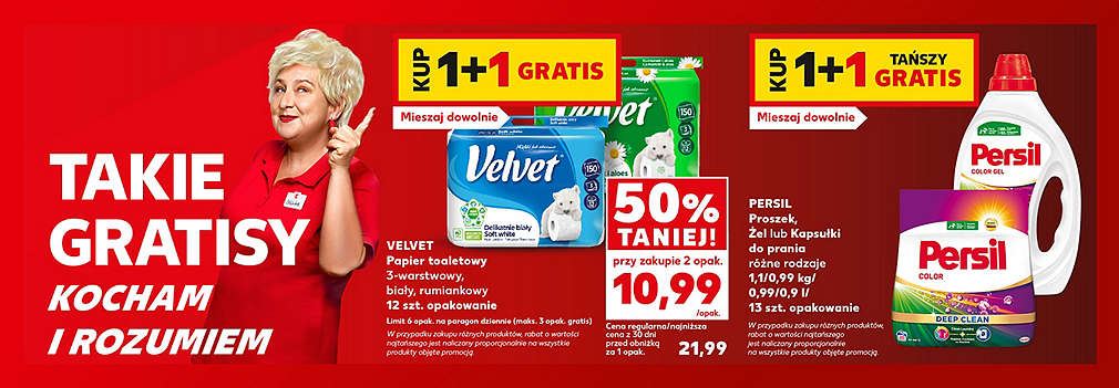 artykuły Persil i papier tolatowy Velvet