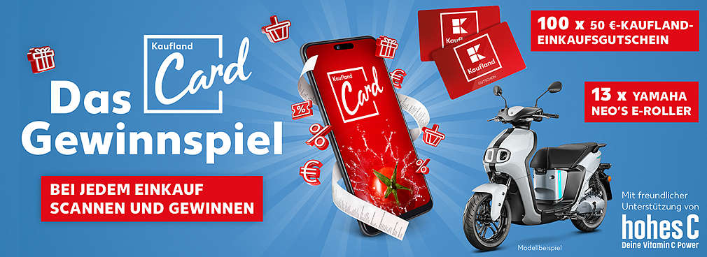 Das Kaufland Card Gewinnspiel – bei jedem Einkauf scannen; richtig gewinnen!; Beispielhafte Abbildung des Gewinns