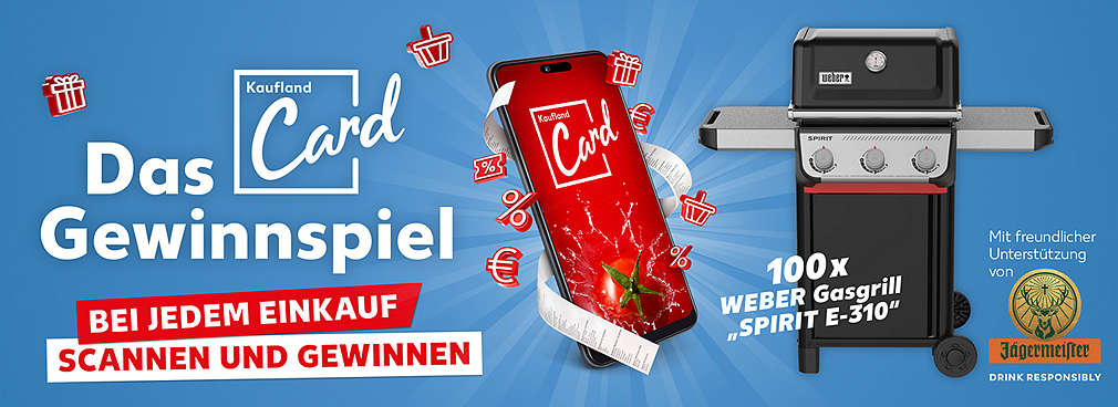 Das Kaufland Card Gewinnspiel – bei jedem Einkauf scannen; richtig gewinnen!; Beispielhafte Abbildung der Gewinne