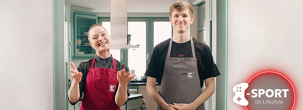 Verena Leister und Indeed in der Küche der Kaufland Hangry Knights