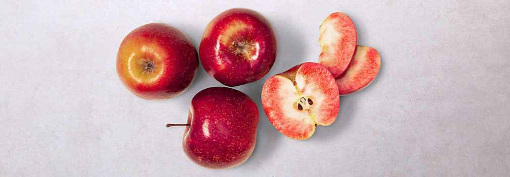 Abbildung: Rotfleischiger Äpfel