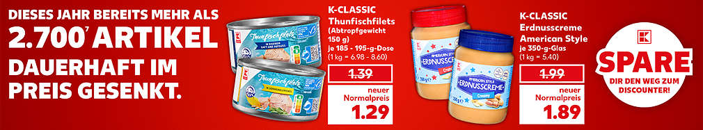 Dieses Jahr bereits mehr als 2.700 Artikel dauerhaft im Preis gesenkt.
