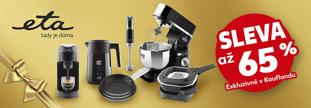 Věrnostní program - produkty ETA se slevou 65 % (robot, mixér, kávovar, pánvičky a další)