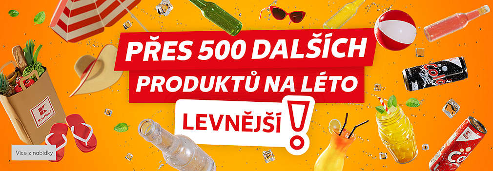 Různé produkty a text Přes 500 dalších produktů na léto levnější!