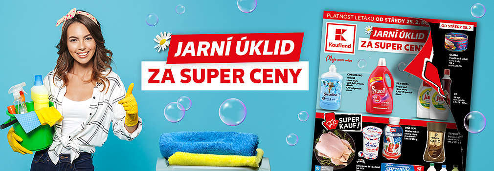 Akční leták Kauflandu platný od 25. 2. 2026 s tématem Jarní úklid za super ceny
