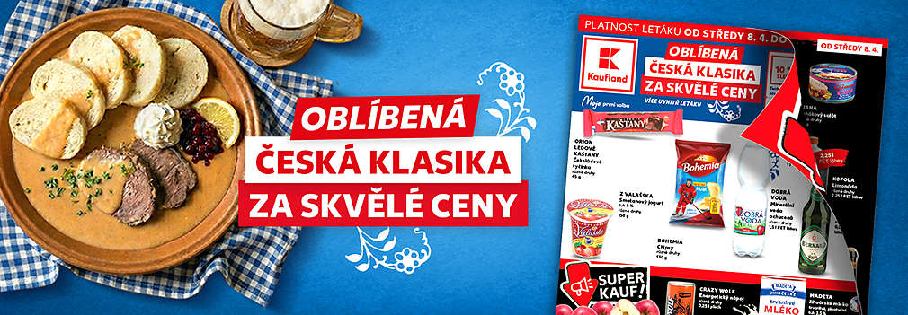 Akční leták Kauflandu platný od 1. 4. 2026 s tématem Oblíbená česká klasika za skvělé ceny