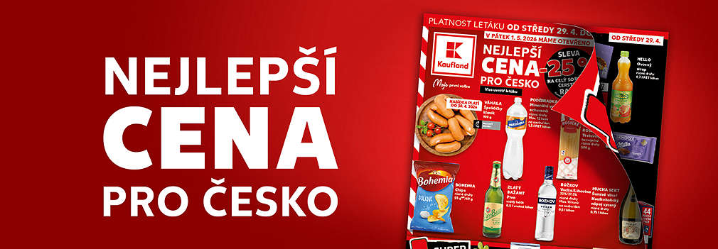Akční leták Kauflandu platný od 29. 4. 2026 s tématem Nejlepší cena pro Česko