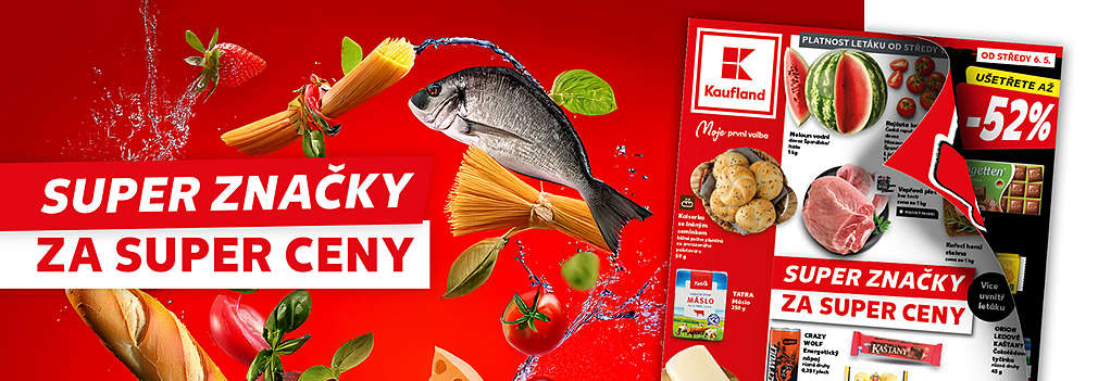 Akční leták Kauflandu platný od 13. 5. 2026 s tématem Super značky za super ceny