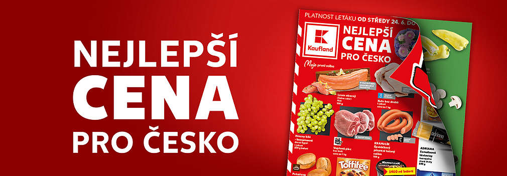 Akční leták Kauflandu platný od 24. 6. 2026 s tématem Nejlepší cena pro Česko