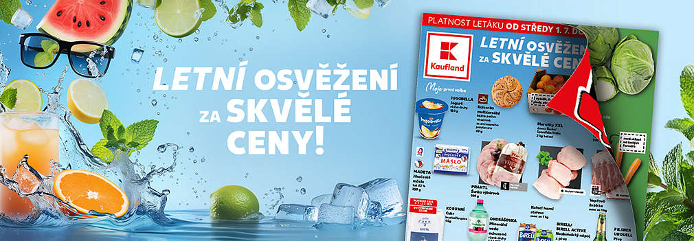 Akční leták Kauflandu platný od 1. 7. 2026 s tématem Letní osvěžení za skvělé ceny