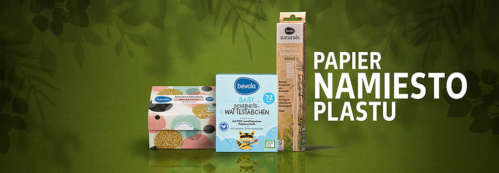 Produkty našich vlastných značiek v papierových (namiesto plastových) obaloch