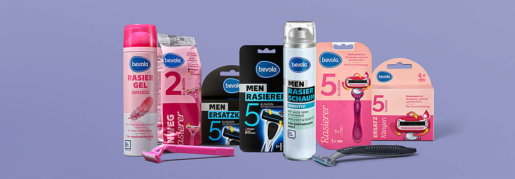 Různé produkty na holení od bevola® pro ženy a muže