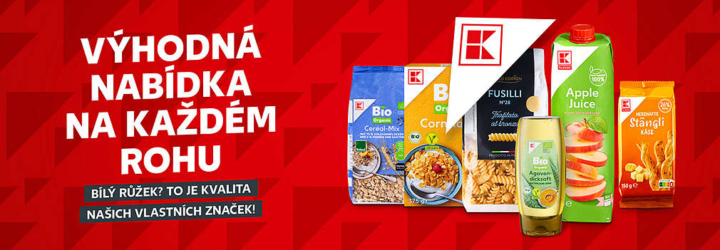 Bílý růžek: Kaufland vlastní značky - Výhodná nabídka na každém rohu (různé produkty vlastních kauflandích značek)