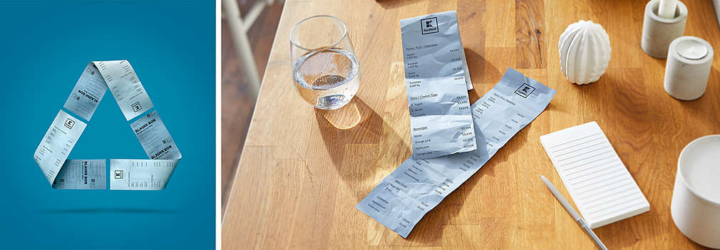 Modrá účtenka na stole