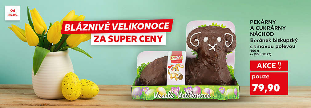 Bláznivé Velikonoce za super ceny: Pekárny a cukrárny Náchod Beránek biskupský s tmavou polevou 400 g 