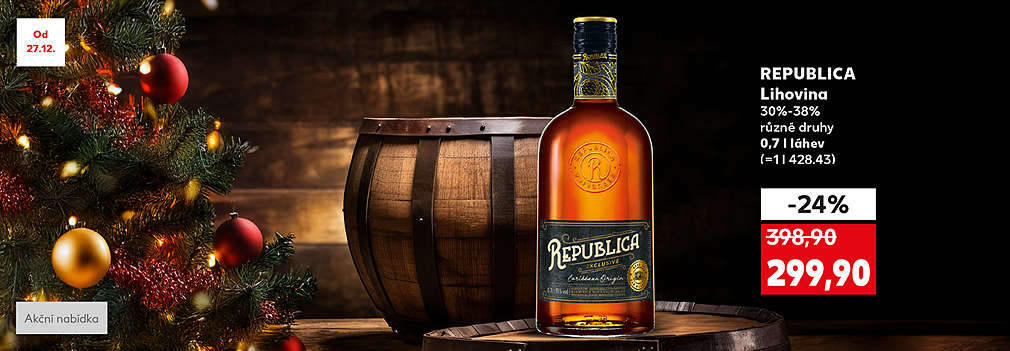 Republica Exclusive 0,7l 30-38 % různé druhy se slevou -24% za 299,90 Kč