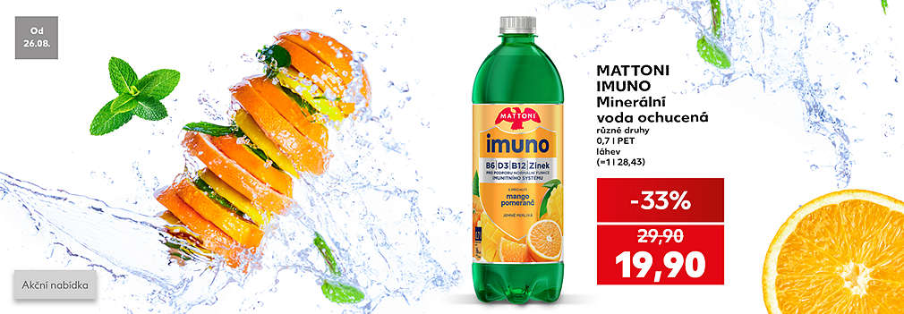 Mattoni Imuno Minerální voda ochucená různé druhy 0,7 l PET láhev
