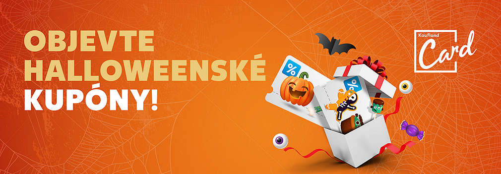 Objevte halloweenské kupóny v mobilu! Krabice plná kupónů a halloweenských ozdob
