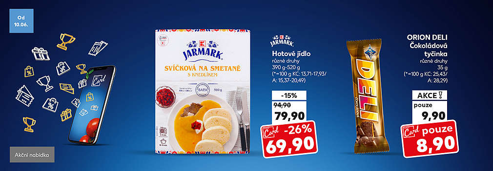 Kaufland Card nabídka: hotová jídla a tyčinky Deli