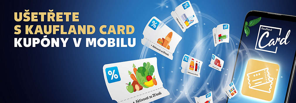 Kaufland Card kupóny v mobilním telefonu