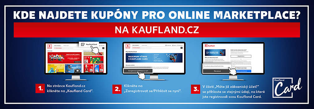 Návod na Kaufland Card kupóny pro Online marketplace na kaufland.cz.