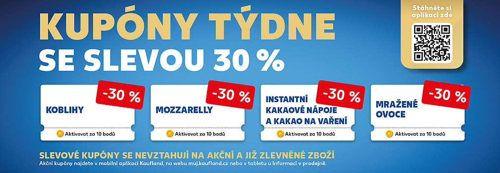 Akční kupóny za body v aplikaci Kaufland Card se slevou až 30%