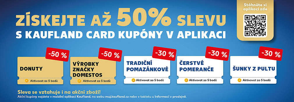 Akční kupóny za body v aplikaci Kaufland Card