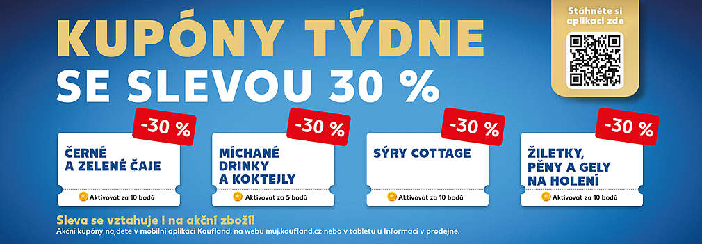 Akční kupóny za body v aplikaci Kaufland Card