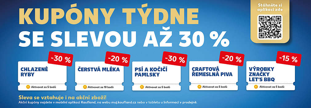 Akční kupóny za body v aplikaci Kaufland Card