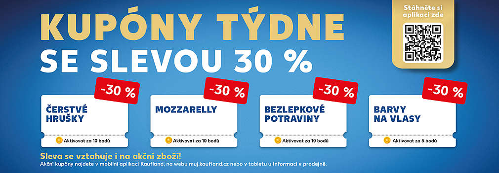 Akční kupóny za body v aplikaci Kaufland Card