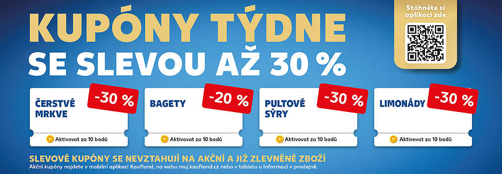Kupóny týdne se slevou až 30 % - slevové kupóny se nevztahují na akční a již zlevněné zboží