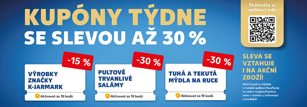 Akční kupóny za body v aplikaci Kaufland Card