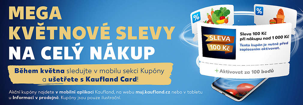 Mega květnové slevy s Kaufland Card na celý nákup