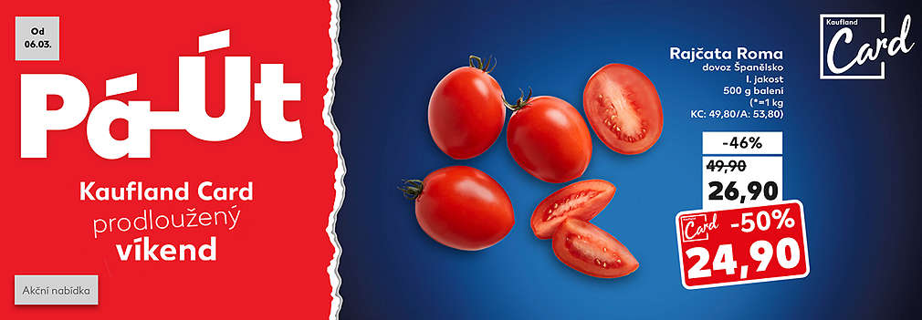 Kaufland Card prodloužený víkend: Kuřecí stehenní řízky bez kůže K-Purland cena za 1 kg se slevou s Kaufland Card -50 % za 99,90 Kč