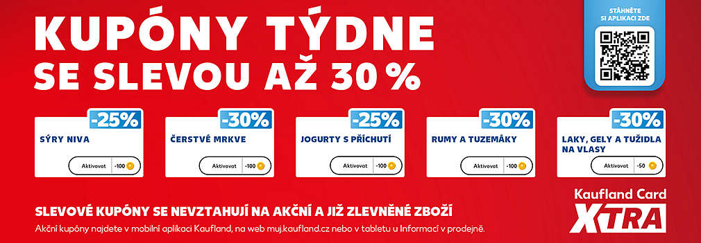 Kupóny týdne se slevou až 40 % - slevové kupóny se nevztahují na akční a již zlevněné zboží